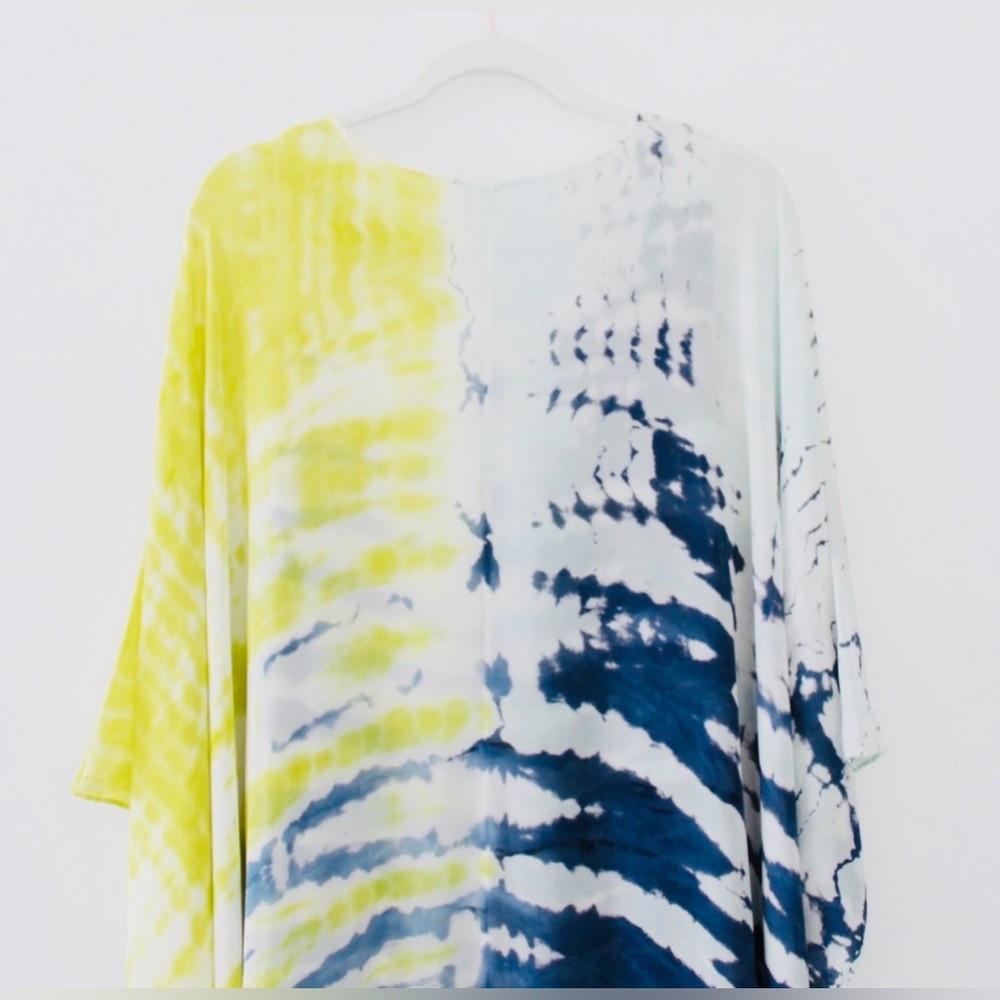 🌟YOUNG FABULOUS BROKE YFB Cyrilla Tie Dye Kaftan Dress in Zest Reef Wash 🌟 M/L - Picture 13 of 16